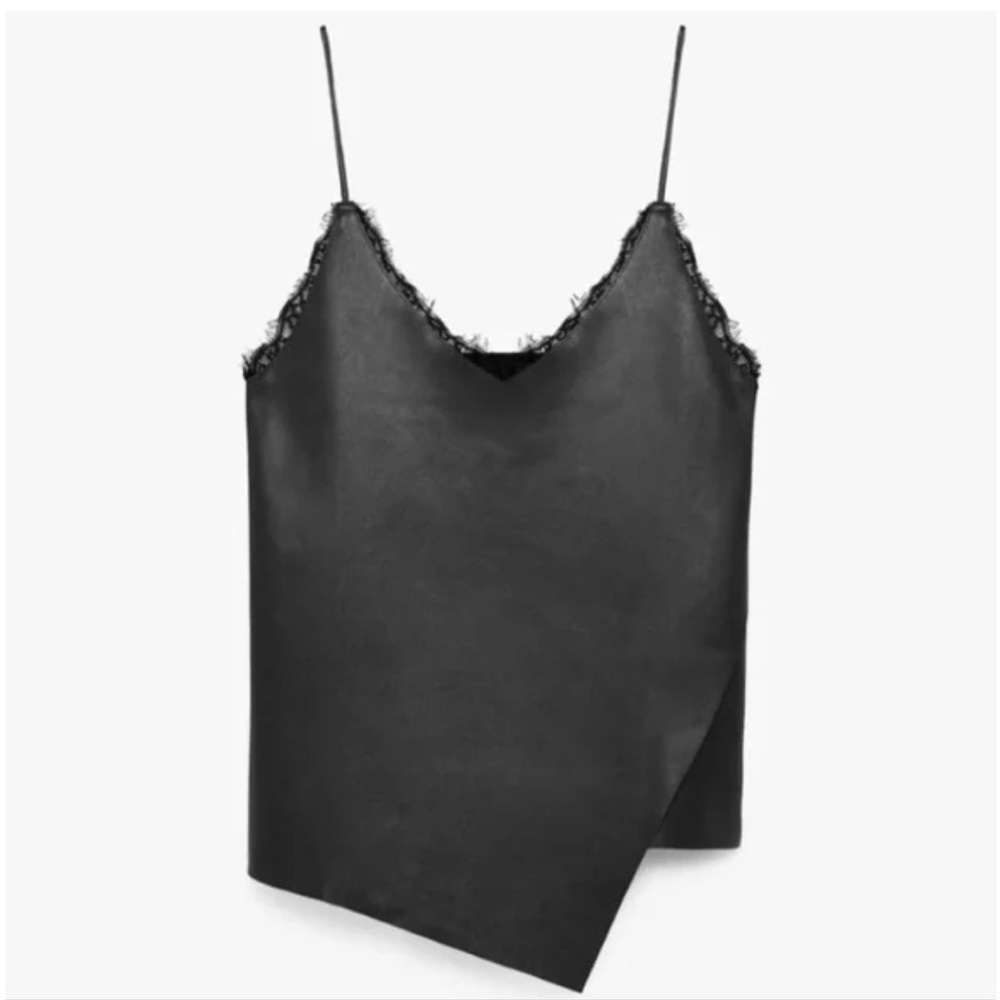 Zara faux leather top with lace